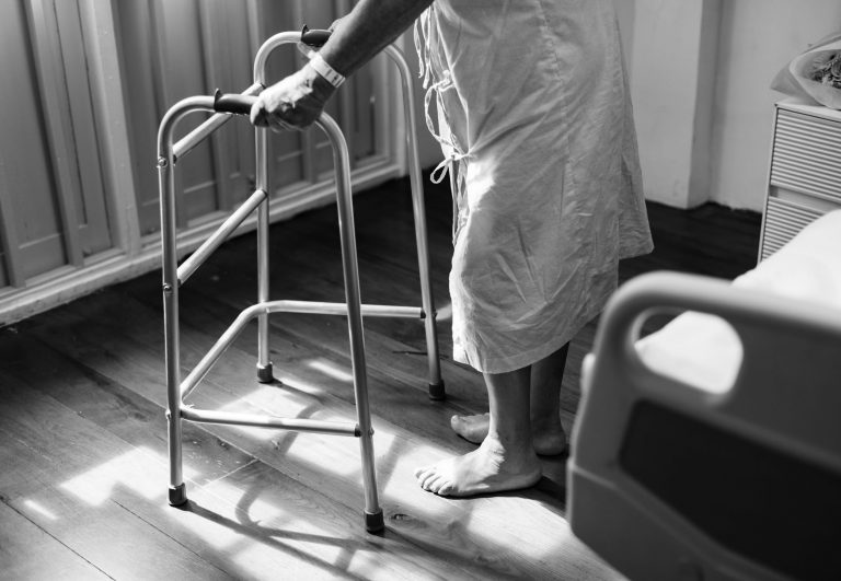 old person with walker
