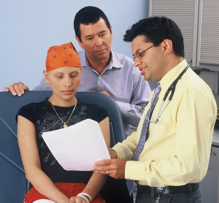 A doctor discussing medical information with a patient
