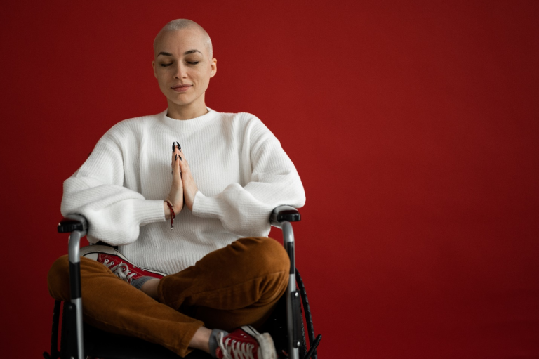 a woman with cancer