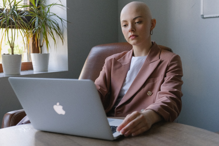 a woman with breast cancer