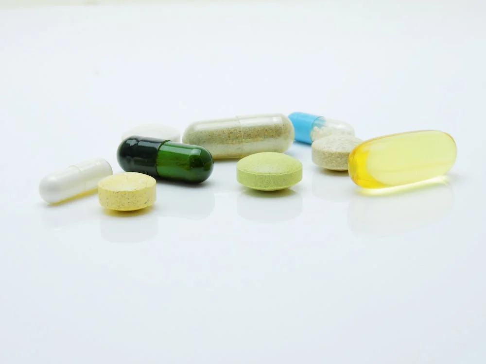 A close-up of pills